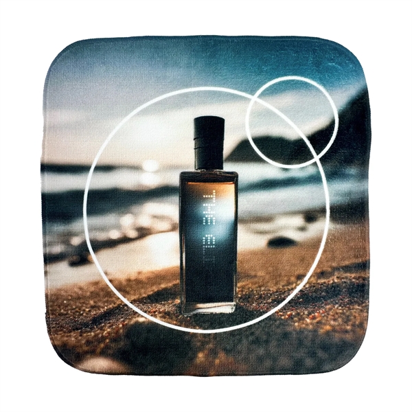 Full Color Sublimated Washcloth: 13" x 13", sheared microfiber polyester front,... from ASI 92980 WOV-IN® / Universal Strap/Wov-In Line