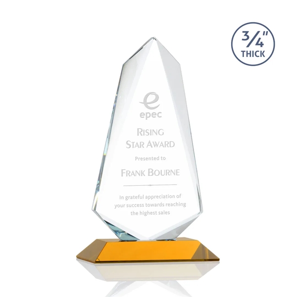 An exquisite 0.75" thick Starfire Crystal award that features stellar bevels... from ASI 84592 St Regis Group / St Regis