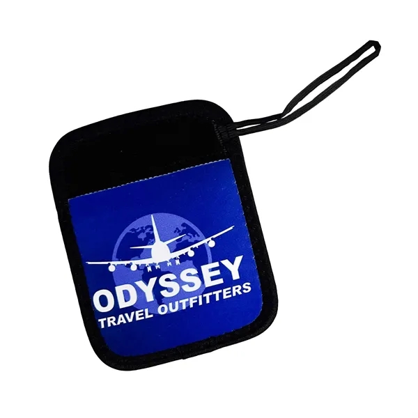 Travel stylishly with our 4.5" x 6" Full Color Sublimated Comfy-Grip... from ASI 92980 WOV-IN® / Universal Strap/Wov-In Line