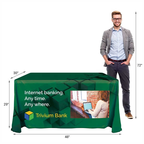 4' Recycled Knit Polyester Custom Throw Style Table Cover... from ASI 80228 Quinn