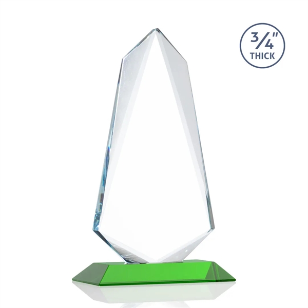 An exquisite 0.75" thick Starfire Crystal award on a Green base.... from ASI 84592 St Regis Group / St Regis