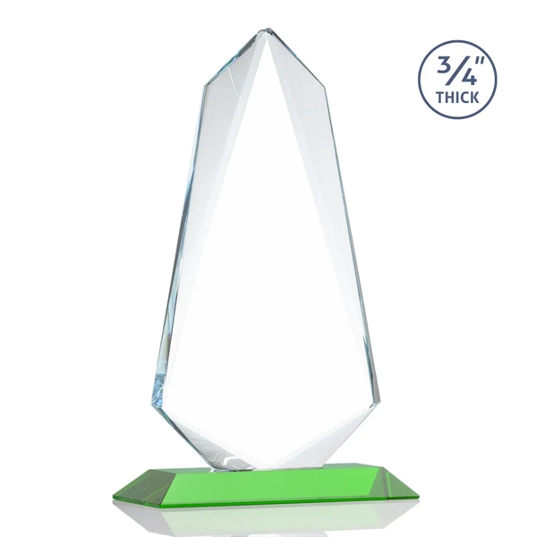 An exquisite 0.75" thick Starfire Crystal award on a Green base.... from ASI 84592 St Regis Group / St Regis