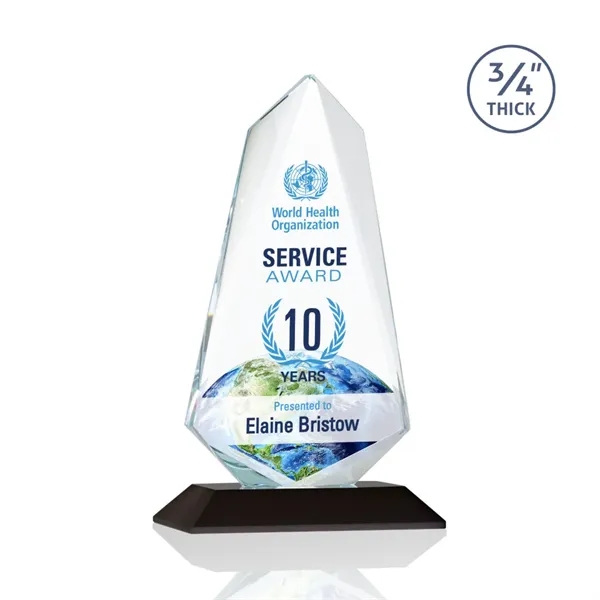 An exquisite 0.75" thick Starfire Crystal award on a Black base.... from ASI 84592 St Regis Group / St Regis
