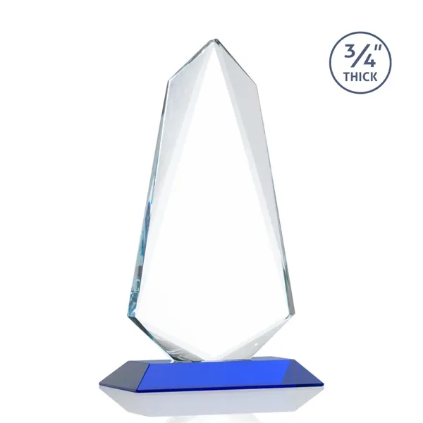 An exquisite 0.75" thick Starfire Crystal award on a Blue base.... from ASI 84592 St Regis Group / St Regis