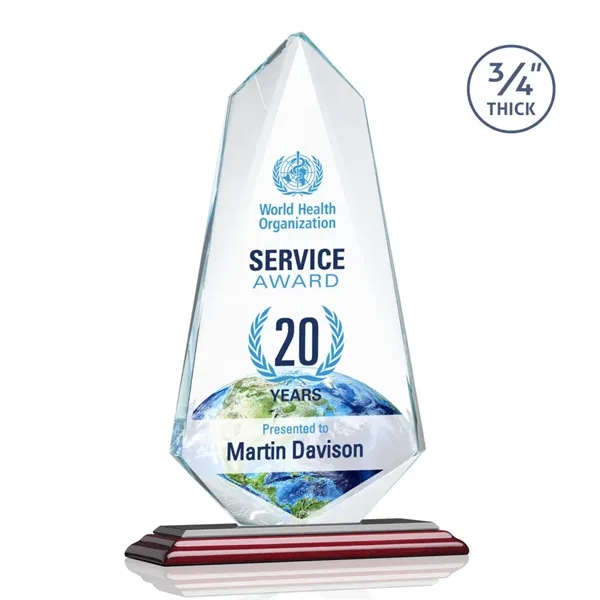 An exquisite 0.75" thick Starfire Crystal award on an Albion™ base.... from ASI 84592 St Regis Group / St Regis