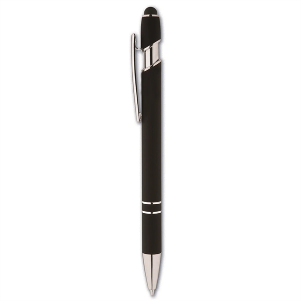 Metal click-action ballpoint pen with built-in capacitive stylus, matte finish, chrome... from ASI 90859 Tempo Industries Inc