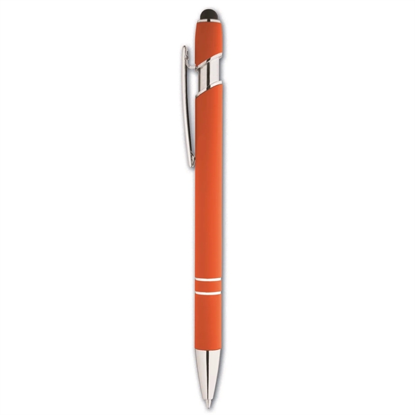 Metal click-action ballpoint pen with built-in capacitive stylus, matte finish, chrome... from ASI 90859 Tempo Industries Inc