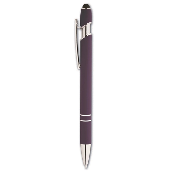 Metal click-action ballpoint pen with built-in capacitive stylus, matte finish, chrome... from ASI 90859 Tempo Industries Inc
