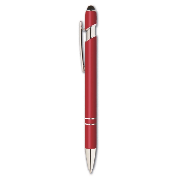 Metal click-action ballpoint pen with built-in capacitive stylus, matte finish, chrome... from ASI 90859 Tempo Industries Inc