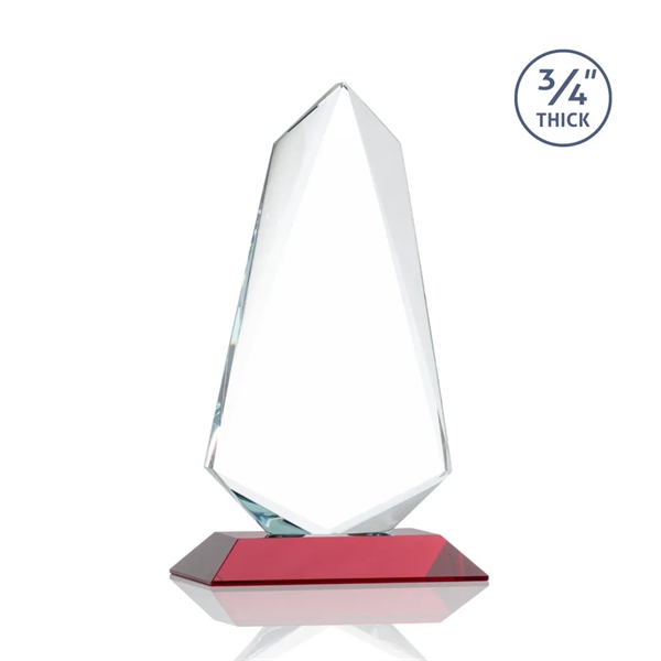 An exquisite 0.75" thick Starfire Crystal award on a Red base.... from ASI 84592 St Regis Group / St Regis
