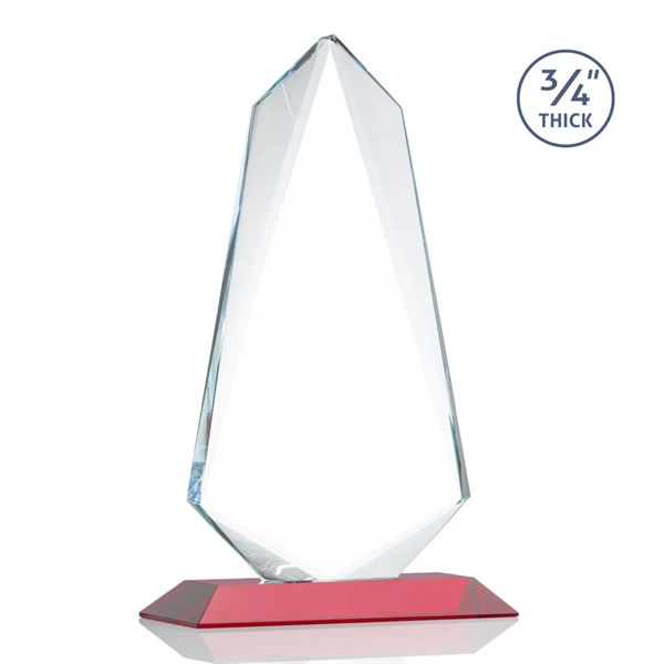 An exquisite 0.75" thick Starfire Crystal award on a Red base.... from ASI 84592 St Regis Group / St Regis