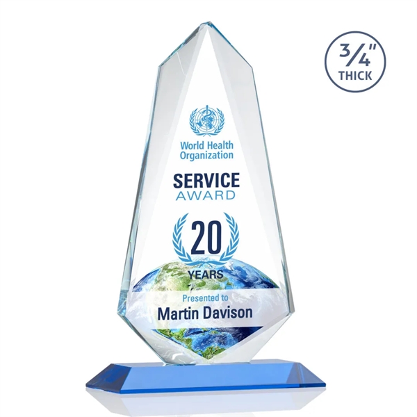 An exquisite 0.75" thick Starfire Crystal award on a Sky Blue... from ASI 84592 St Regis Group / St Regis