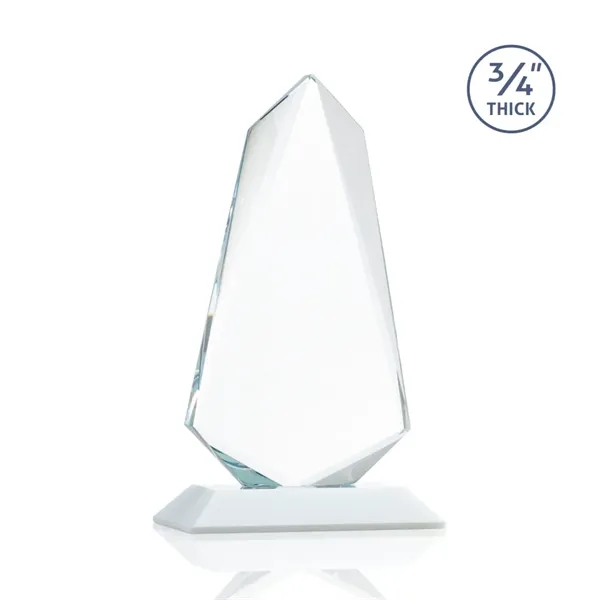 An exquisite 0.75" thick Starfire Crystal award on a White base.... from ASI 84592 St Regis Group / St Regis