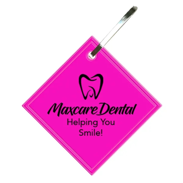 Diamond hook zipper pull measuring 1.37" square with reflective property for... from ASI 54040 Fey Promo / Reflectix® Mi Line by Fey