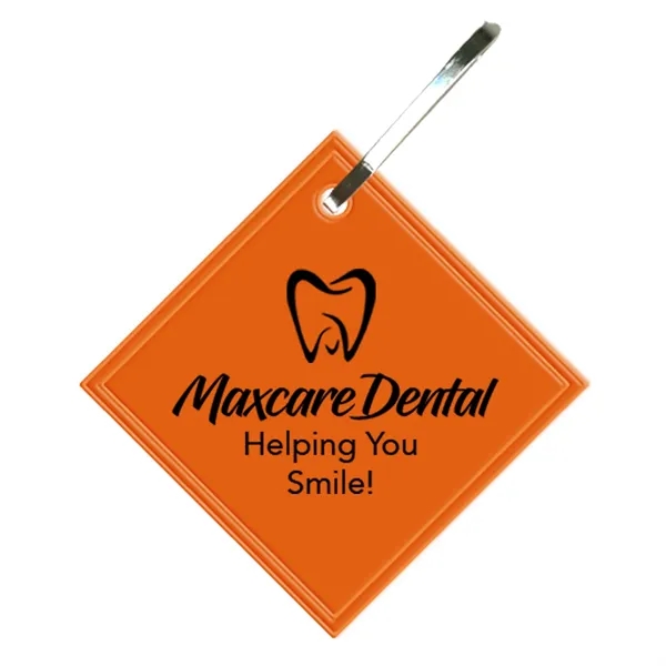 Diamond hook zipper pull measuring 1.37" square with reflective property for... from ASI 54040 Fey Promo / Reflectix® Mi Line by Fey