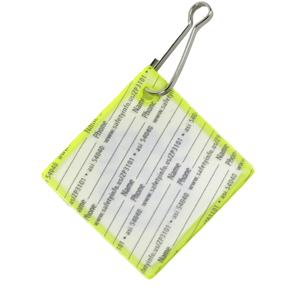 Diamond hook zipper pull measuring 1.37" square with reflective property for... from ASI 54040 Fey Promo / Reflectix® Mi Line by Fey