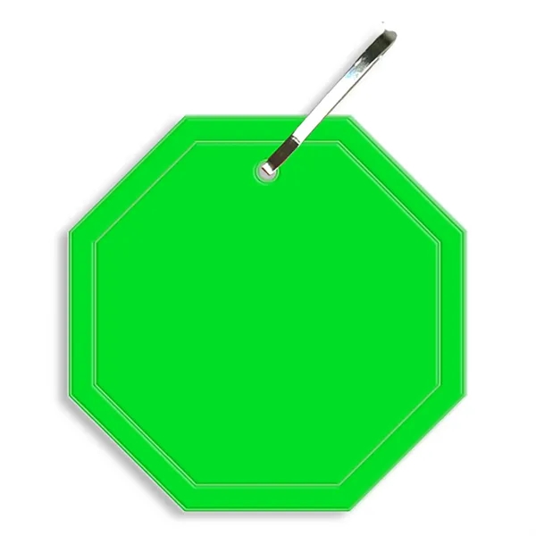 Octagon zipper pull that measures 2"H x 2"W with reflective properties.... from ASI 54040 Fey Promo / Reflectix® Mi Line by Fey