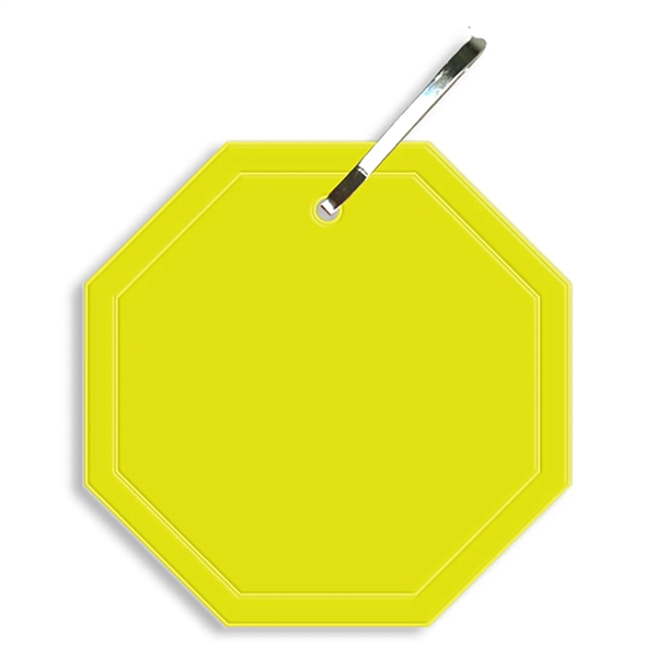 Octagon zipper pull that measures 2"H x 2"W with reflective properties.... from ASI 54040 Fey Promo / Reflectix® Mi Line by Fey