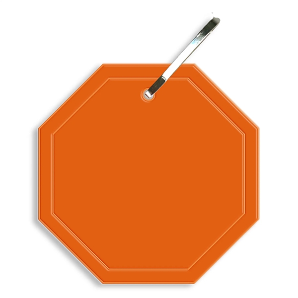 Octagon zipper pull that measures 2"H x 2"W with reflective properties.... from ASI 54040 Fey Promo / Reflectix® Mi Line by Fey