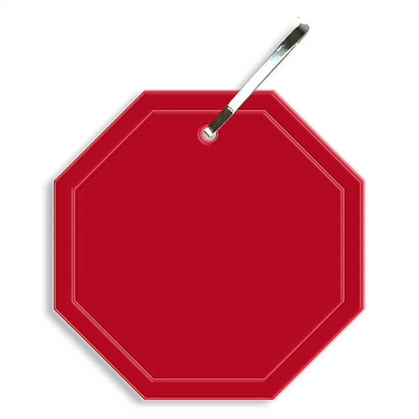 Octagon zipper pull that measures 2"H x 2"W with reflective properties.... from ASI 54040 Fey Promo / Reflectix® Mi Line by Fey