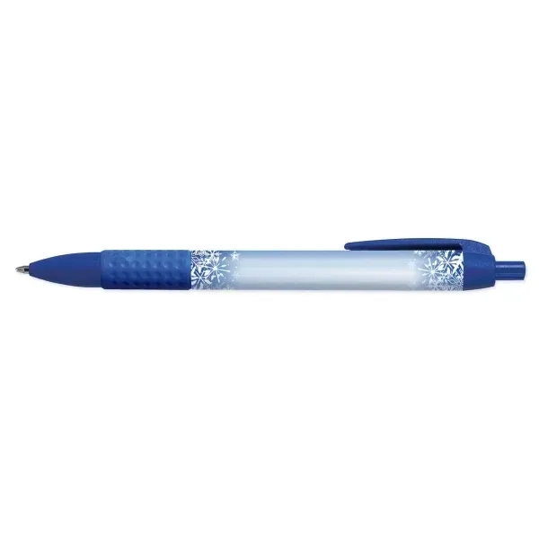Soft comfort grip ballpoint pen with snowflake full color barrel graphics... from ASI 90859 Tempo Industries Inc / Tempo Tempoline