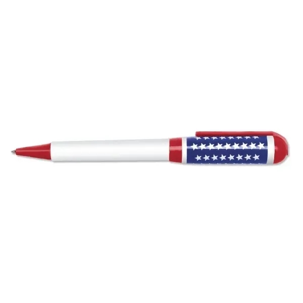 Twist-action ballpoint pen with red, white and blue stars/stripes design.... from ASI 90859 Tempo Industries Inc / Tempo Tempoline