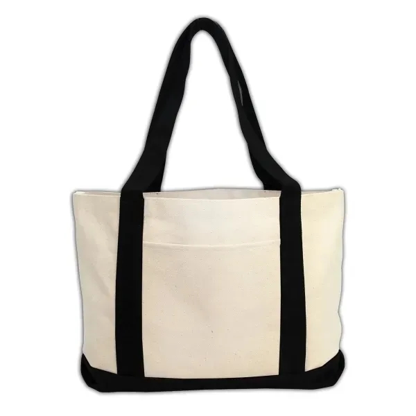 Tote bag made of cotton canvas with brightly colored handles and... from ASI 90859 Tempo Industries Inc / Tempo Tempoline
