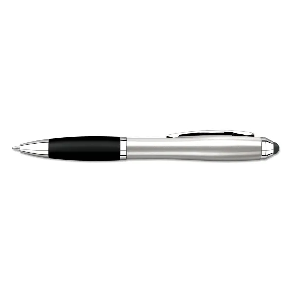 Twist action plastic ballpoint pen with stylus. chrome tip, clip and... from ASI 90859 Tempo Industries Inc / Tempo Tempoline