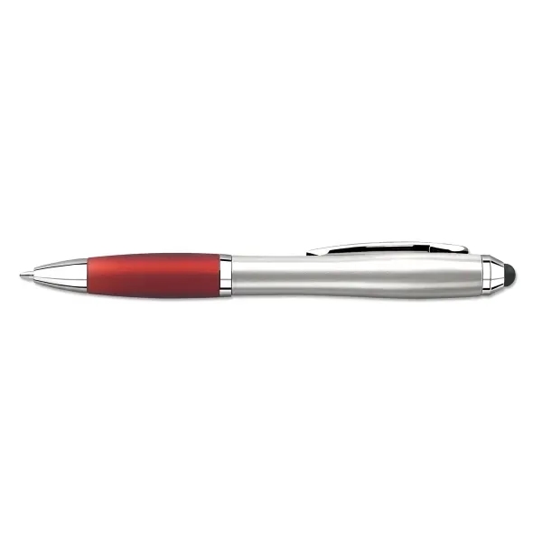 Twist action plastic ballpoint pen with stylus. chrome tip, clip and... from ASI 90859 Tempo Industries Inc / Tempo Tempoline