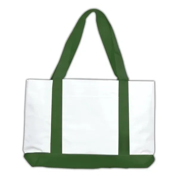 Tote bag made of denier polyester with brightly colored handles and... from ASI 90859 Tempo Industries Inc / Tempo Tempoline