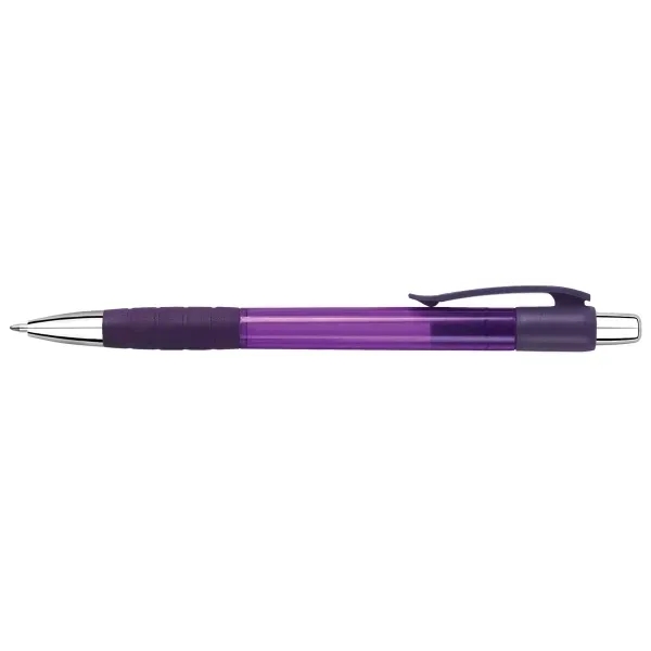 Click-action retractable ballpoint pen with translucent barrel, matching grip and clip,... from ASI 90859 Tempo Industries Inc