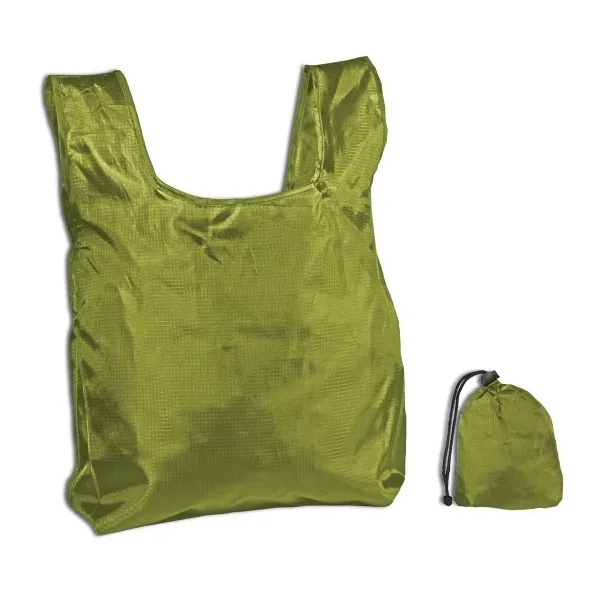 Reusable rip-stop nylon shopping tote that folds into itself.... from ASI 90859 Tempo Industries Inc