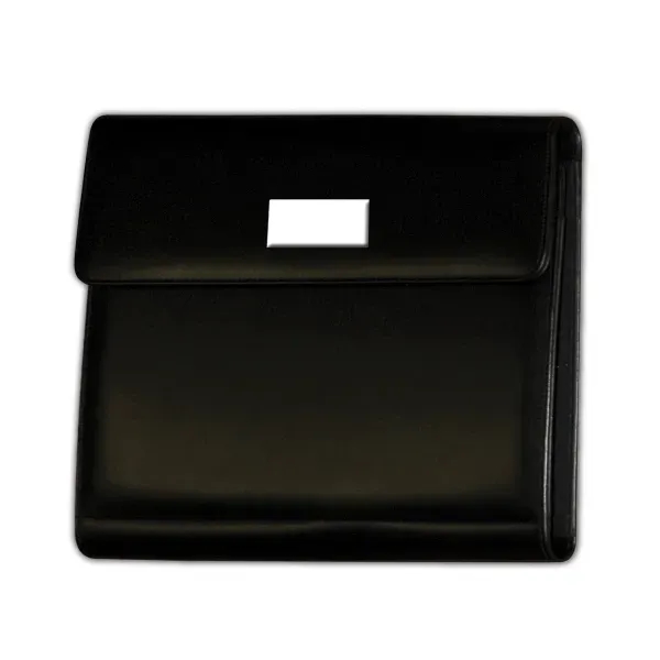 Premium leather grain soft touch vinyl tri-fold padfolio with full size... from ASI 90859 Tempo Industries Inc