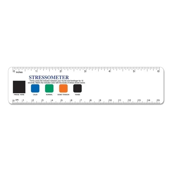 White 6" ruler measures stress and tension levels with tension guide... from ASI 90859 Tempo Industries Inc