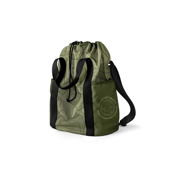 Full color mesh cinch backpack with 2 side pockets, 600D base,... from ASI 45657 Pop! Promos