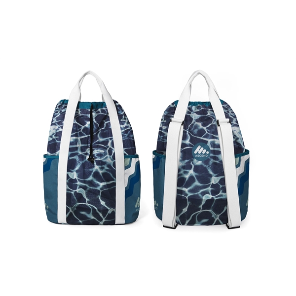 Full color mesh cinch backpack with 2 side pockets, 600D base,... from ASI 45657 Pop! Promos