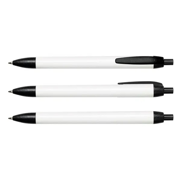 Wide body, click action retractable pen with white barrel with colored... from ASI 90859 Tempo Industries Inc / Tempo Tempoline