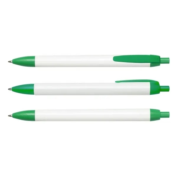 Wide body, click action retractable pen with white barrel with colored... from ASI 90859 Tempo Industries Inc / Tempo Tempoline