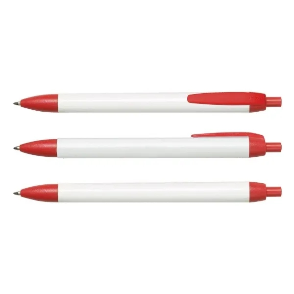Wide body, click action retractable pen with white barrel with colored... from ASI 90859 Tempo Industries Inc / Tempo Tempoline