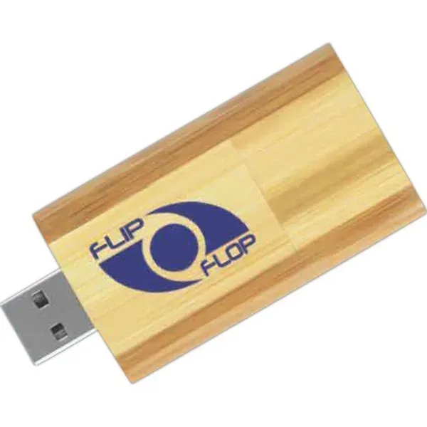 Wood USB 2.0 drive; USB connector flips around.... from ASI 90859 Tempo Industries Inc / Tempoline