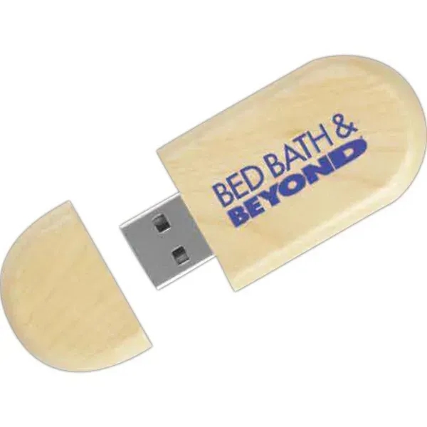 Wooden USB 2.0 flash drive with large imprint area.... from ASI 90859 Tempo Industries Inc / Tempoline