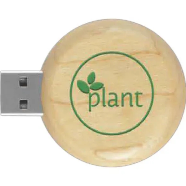 Circle-shape wood USB 2.0 flash drive.... from ASI 90859 Tempo Industries Inc / Tempoline