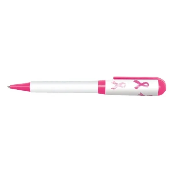 Twist action retractable pen with white barrel, pink trm and pink... from ASI 90859 Tempo Industries Inc / Tempo Tempoline