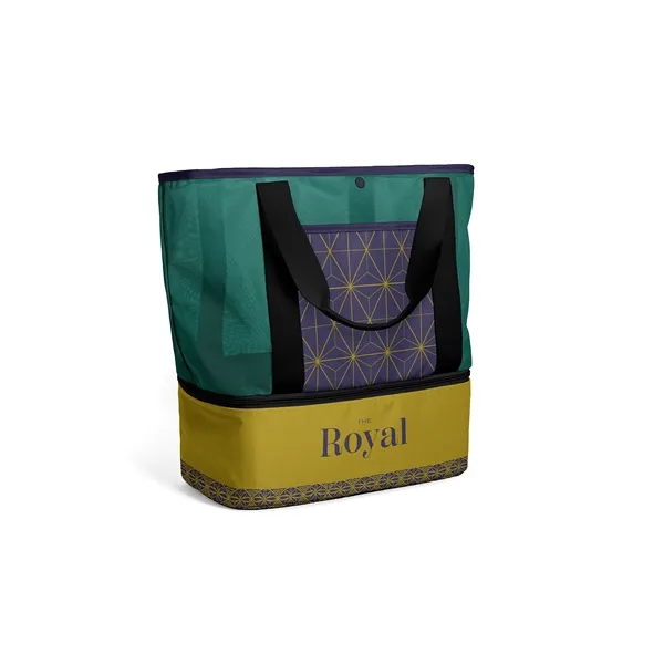 Full color Mesh Tote with front pocket, snap closure, and zippered... from ASI 45657 Pop! Promos