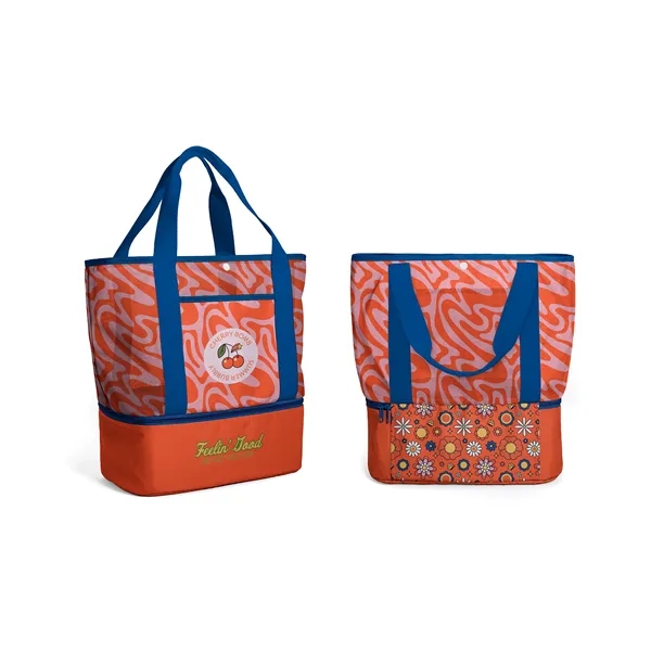 Full color Mesh Tote with front pocket, snap closure, and zippered... from ASI 45657 Pop! Promos