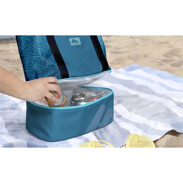 Full color Mesh Tote with front pocket, snap closure, and zippered... from ASI 45657 Pop! Promos