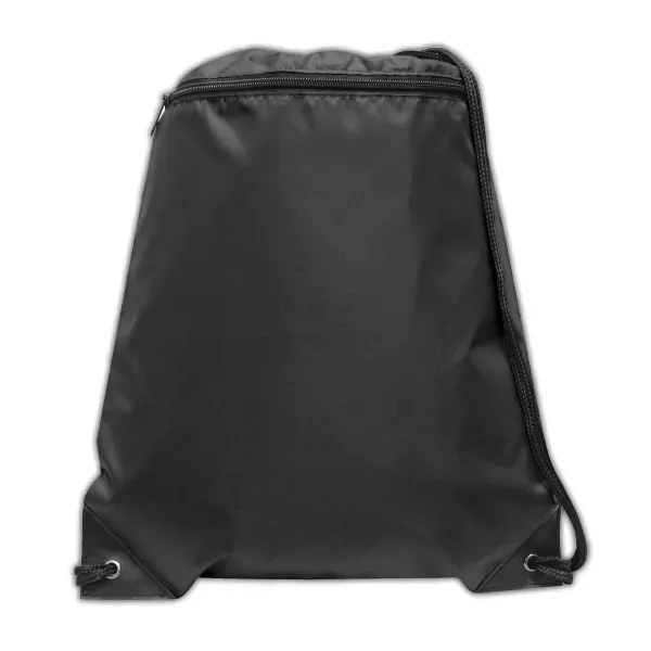 Nylon drawstring backpack with black cord, grommets and corners and a... from ASI 90859 Tempo Industries Inc / Tempo Tempoline