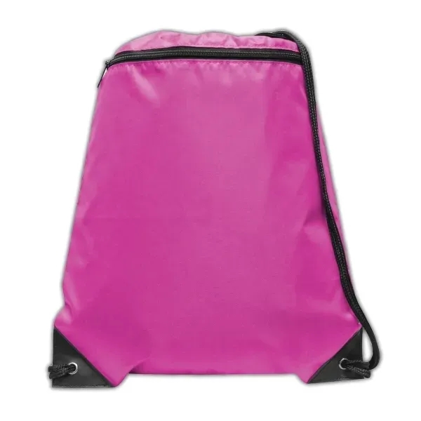 Nylon drawstring backpack with black cord, grommets and corners and a... from ASI 90859 Tempo Industries Inc / Tempo Tempoline
