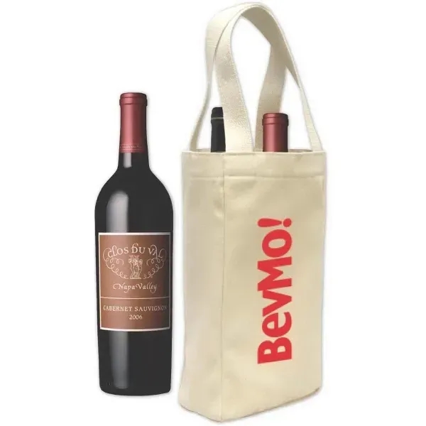 10 oz cotton canvas wine tote that holds 2 bottles.... from ASI 90859 Tempo Industries Inc / Tempo Tempoline