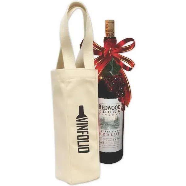3" x 10 1/2" x 3" cotton canvas wine tote bag... from ASI 90859 Tempo Industries Inc / Tempo Tempoline
